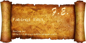 Fabinyi Edit névjegykártya